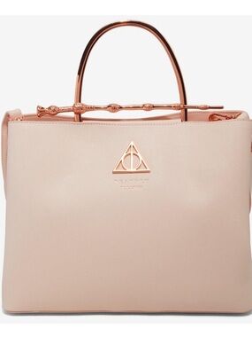 Loungefly Harry Potter Ivory Tote with Rose Gold Handles and Plaque